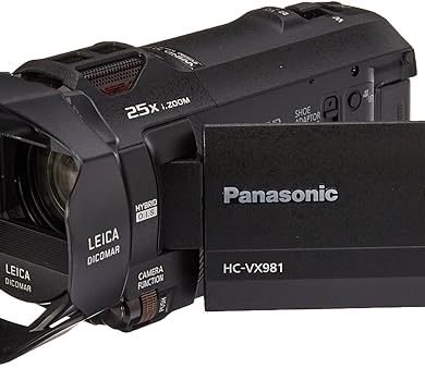 Panasonic 4K Ultra HD Video Camera Camcorder HC-VX981K, 20X Optical Zoom, 1/2.3-Inch BSI Sensor, HDR Capture, Wi-Fi Smartphone Multi Scene Video Capture (Black)