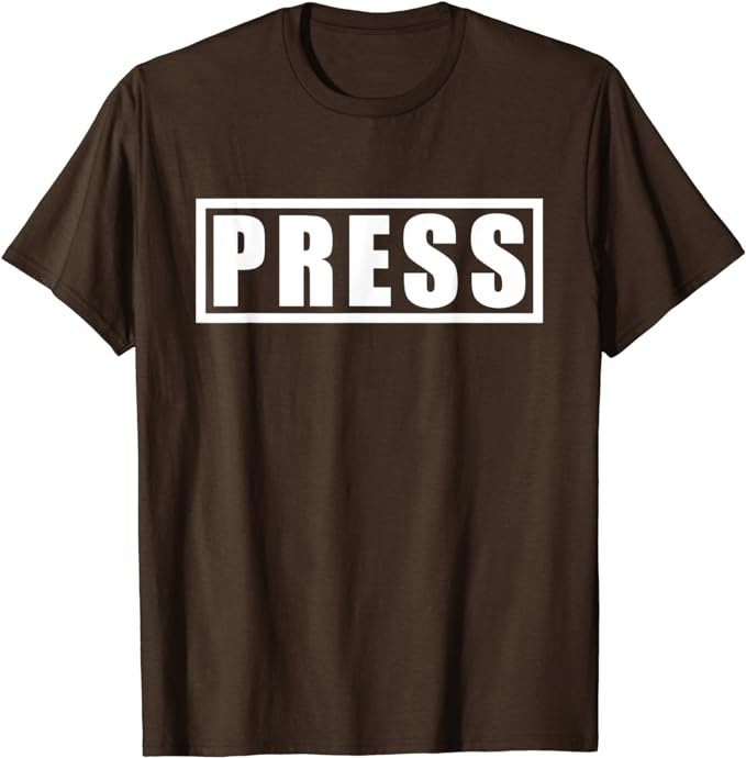 Press Reporter Shirt Front and Back Text T-Shirt - Image 5
